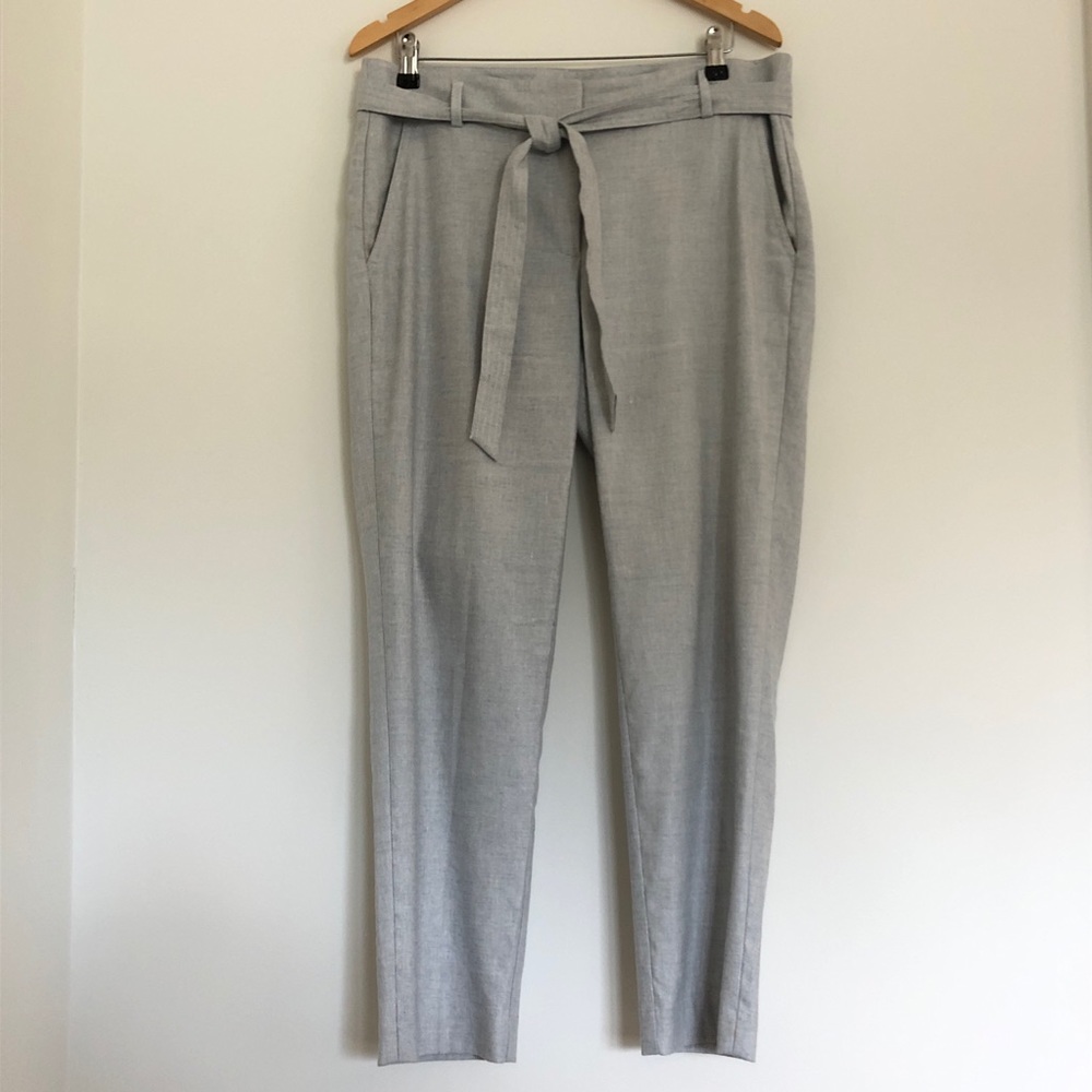 LOFT Linen Blend Tie Waist Pants Size 10